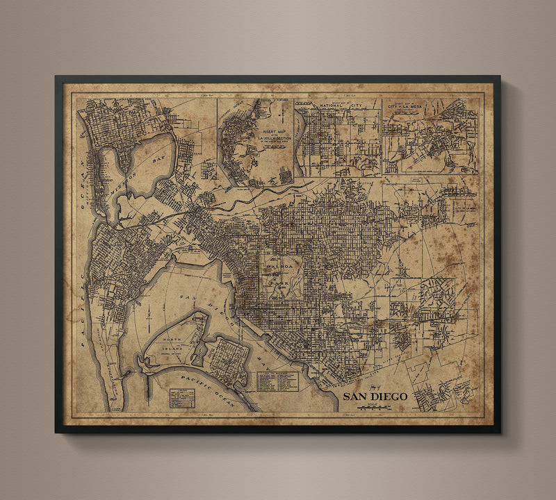 Circa 1938 San Diego Map