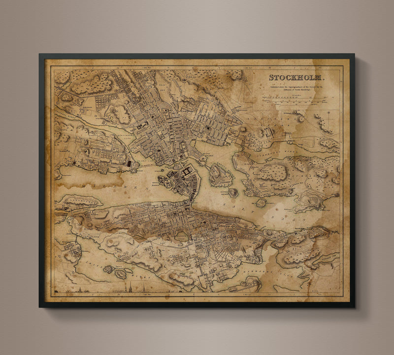 Circa 1890 Stockholm Map