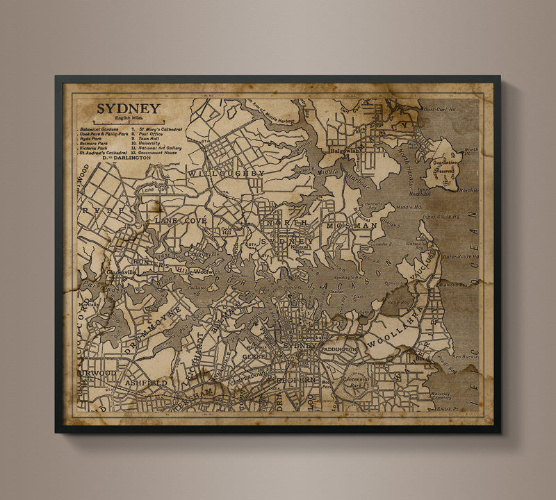 Circa 1910 Sydney Map
