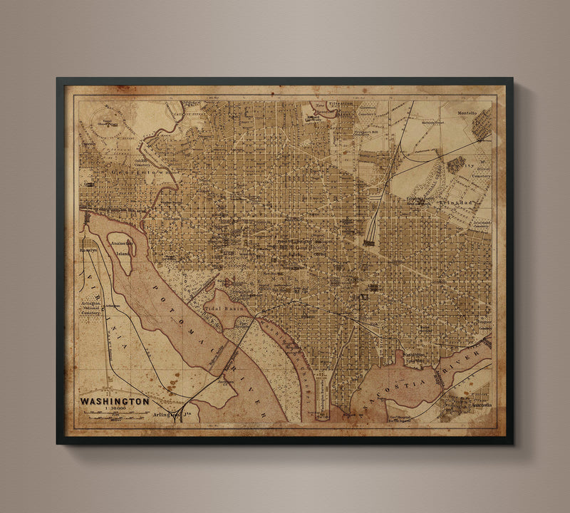 Circa 1900s Washington D.C. Map
