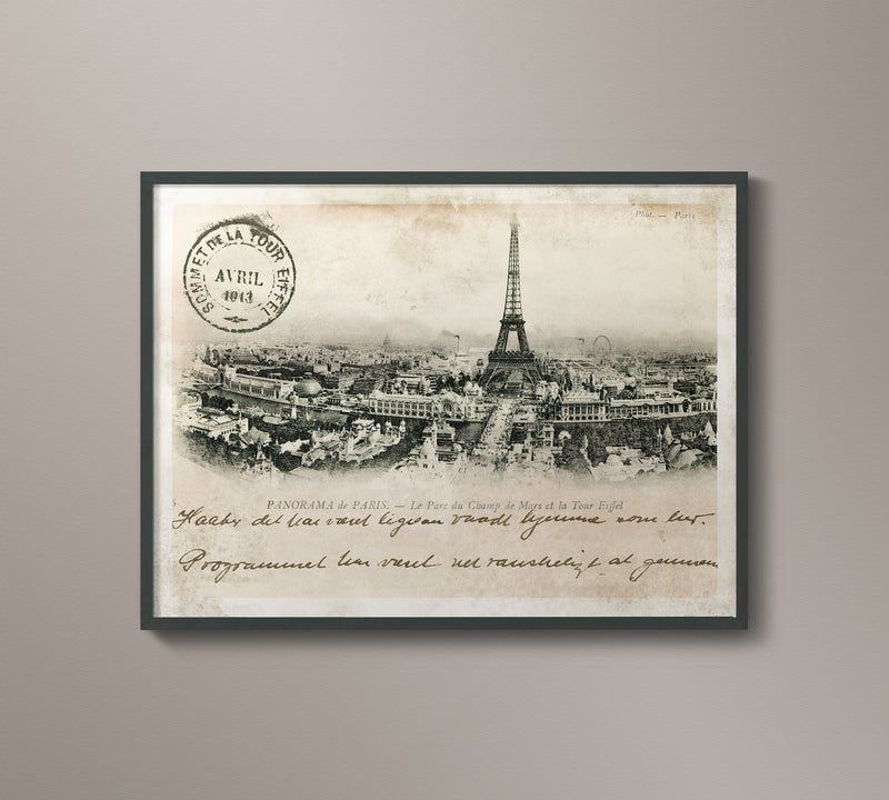 Vintage French Postcard - Tour Eiffel Et Ferris
