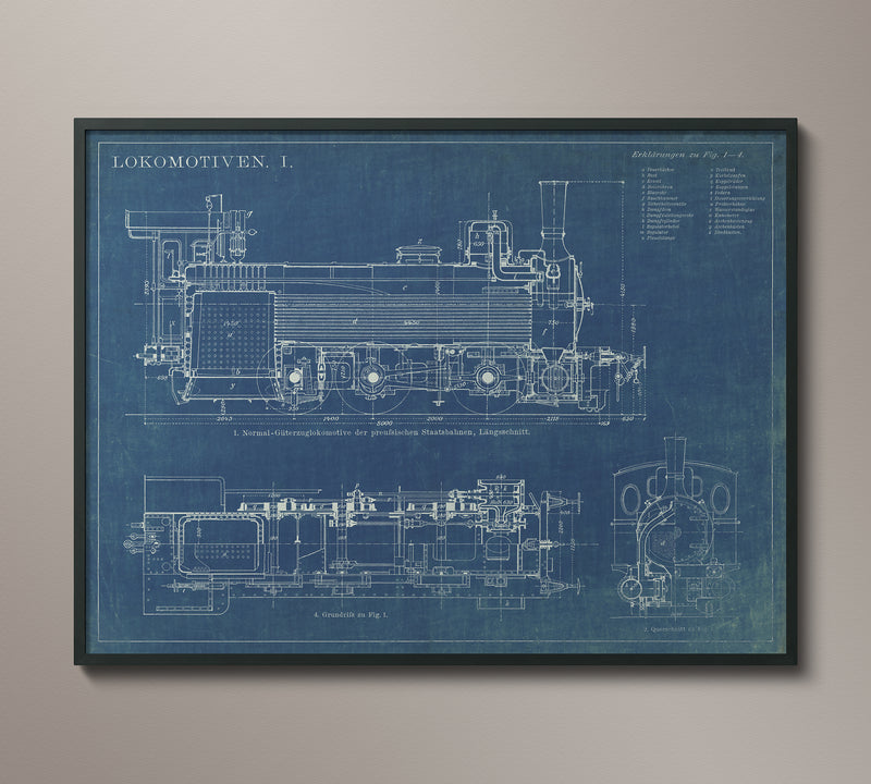 Vintage Train Blueprints - 1