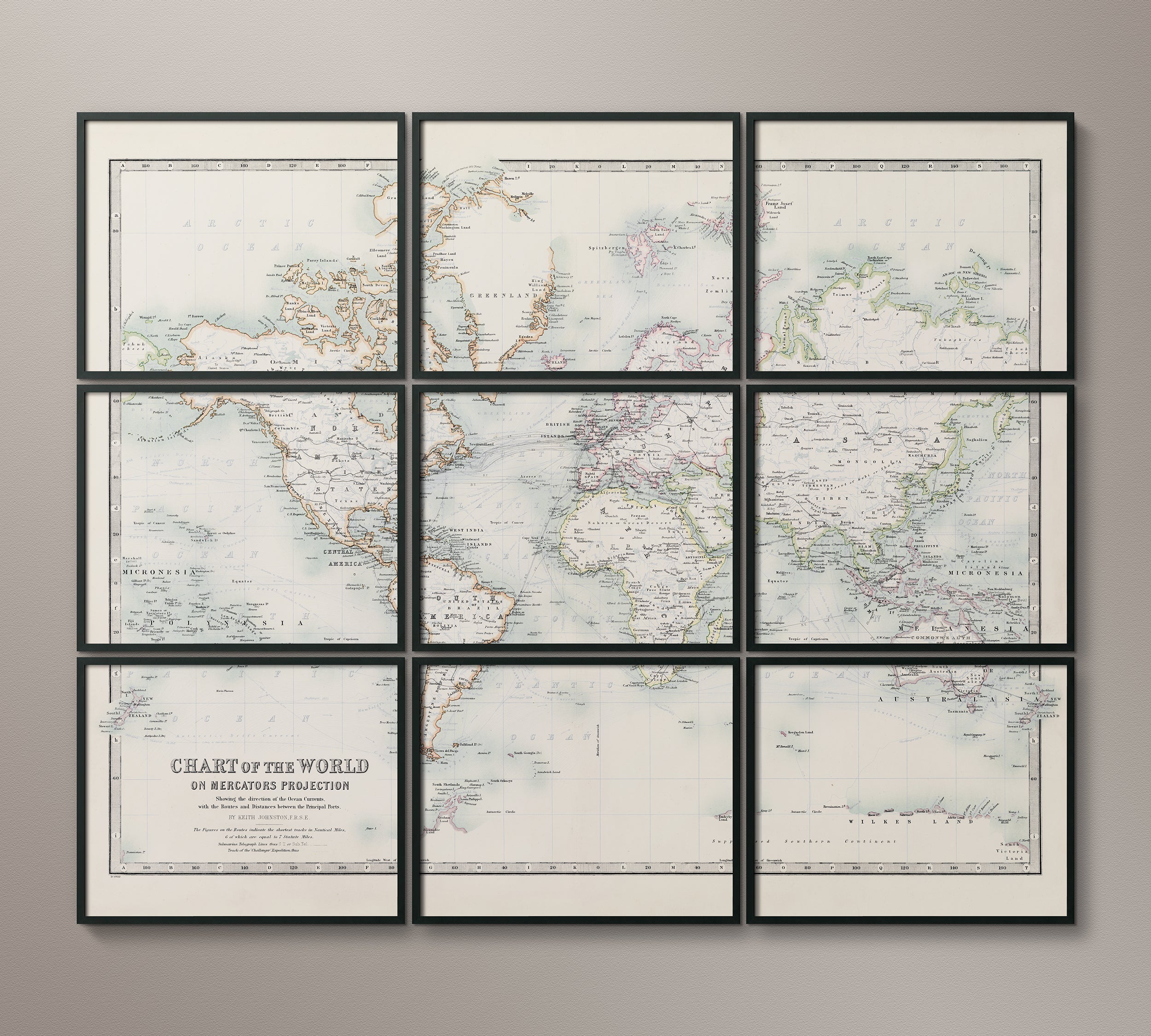 1911 BRITISH MAP OF THE WORLD – Art Circa