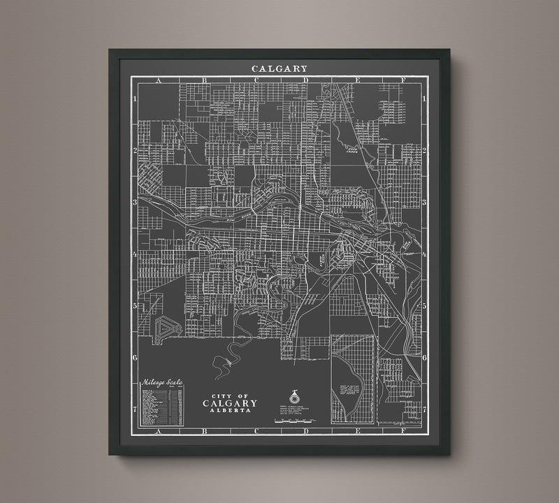 1930s Monochromatic Map of Calgary