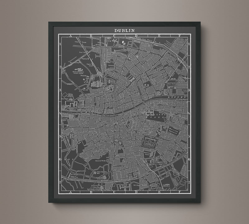 1900s Lithograph Map of Dublin