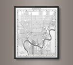 1900s Lithograph Map of Edmonton