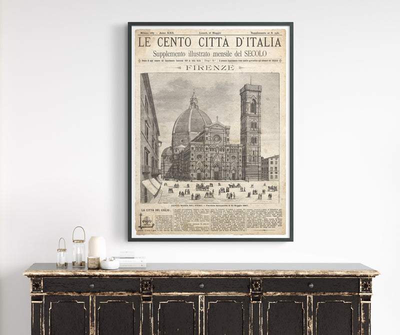 Vintage Italian Newspaper - Firenze