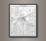 1930s Monochromatic Map of Fort Worth