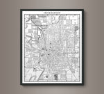 1900s Lithograph Map of Indianapolis