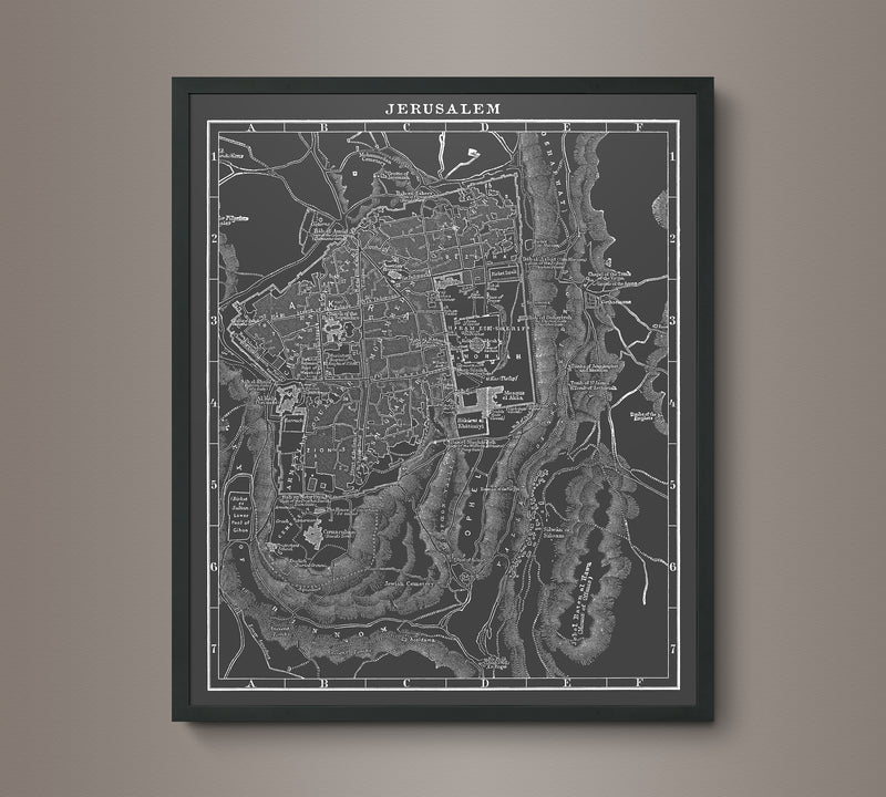 1900s Lithograph Map of Jerusalem