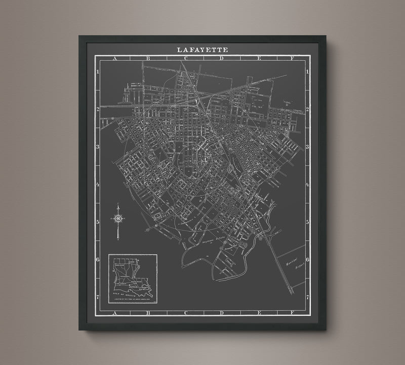 1940s Monochromatic Map of Lafayette