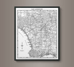 1930s Monochromatic Map of Los Angeles