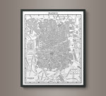 1900s Lithograph Map of Madrid