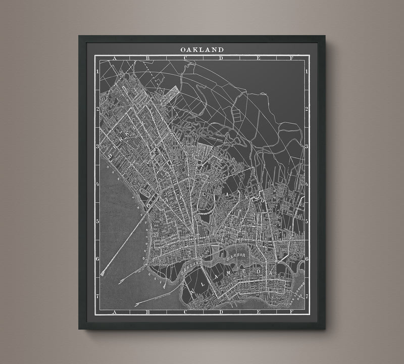 1900s Lithograph Map of Oakland