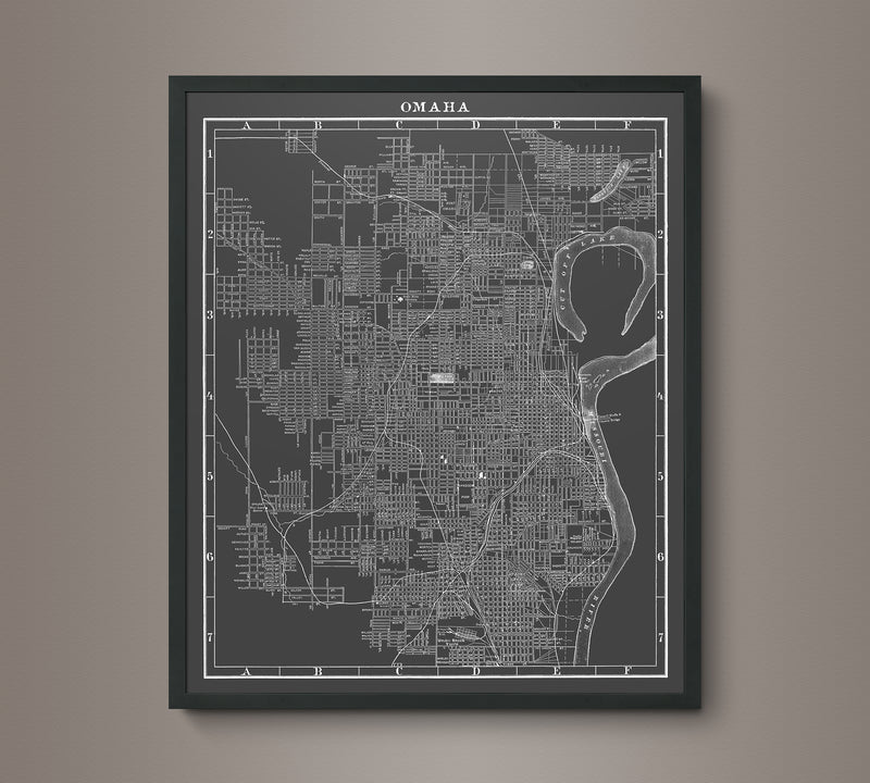 1900s Lithograph Map of Omaha