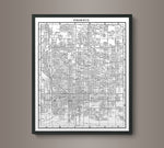 1950s Monochromatic Map of Phoenix