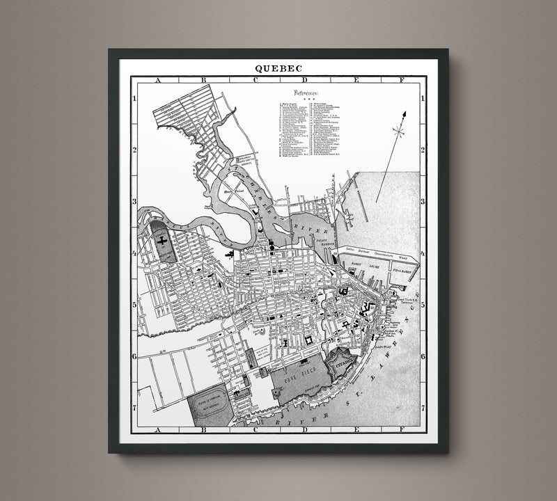 1900s Lithograph Map of Quebec