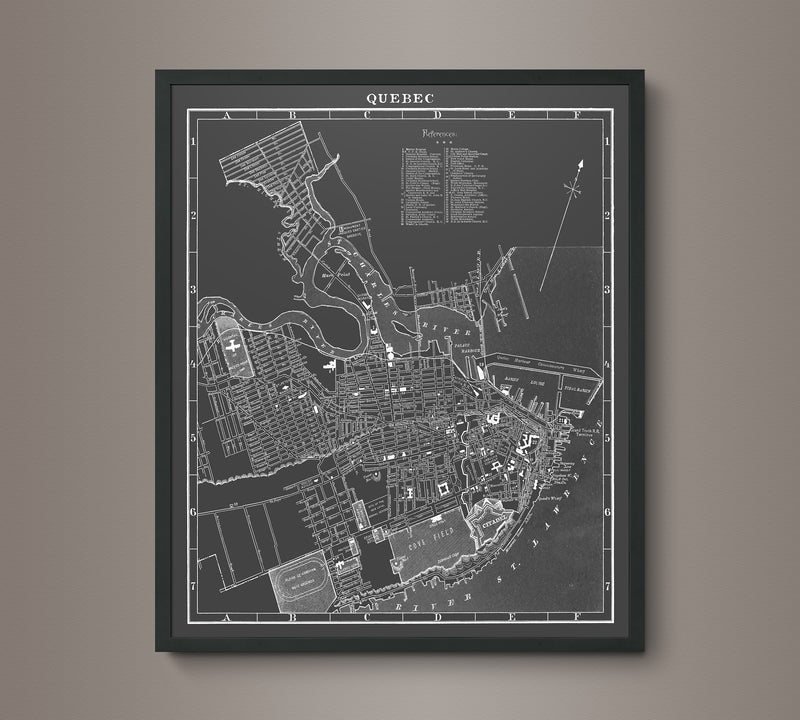 1900s Lithograph Map of Quebec