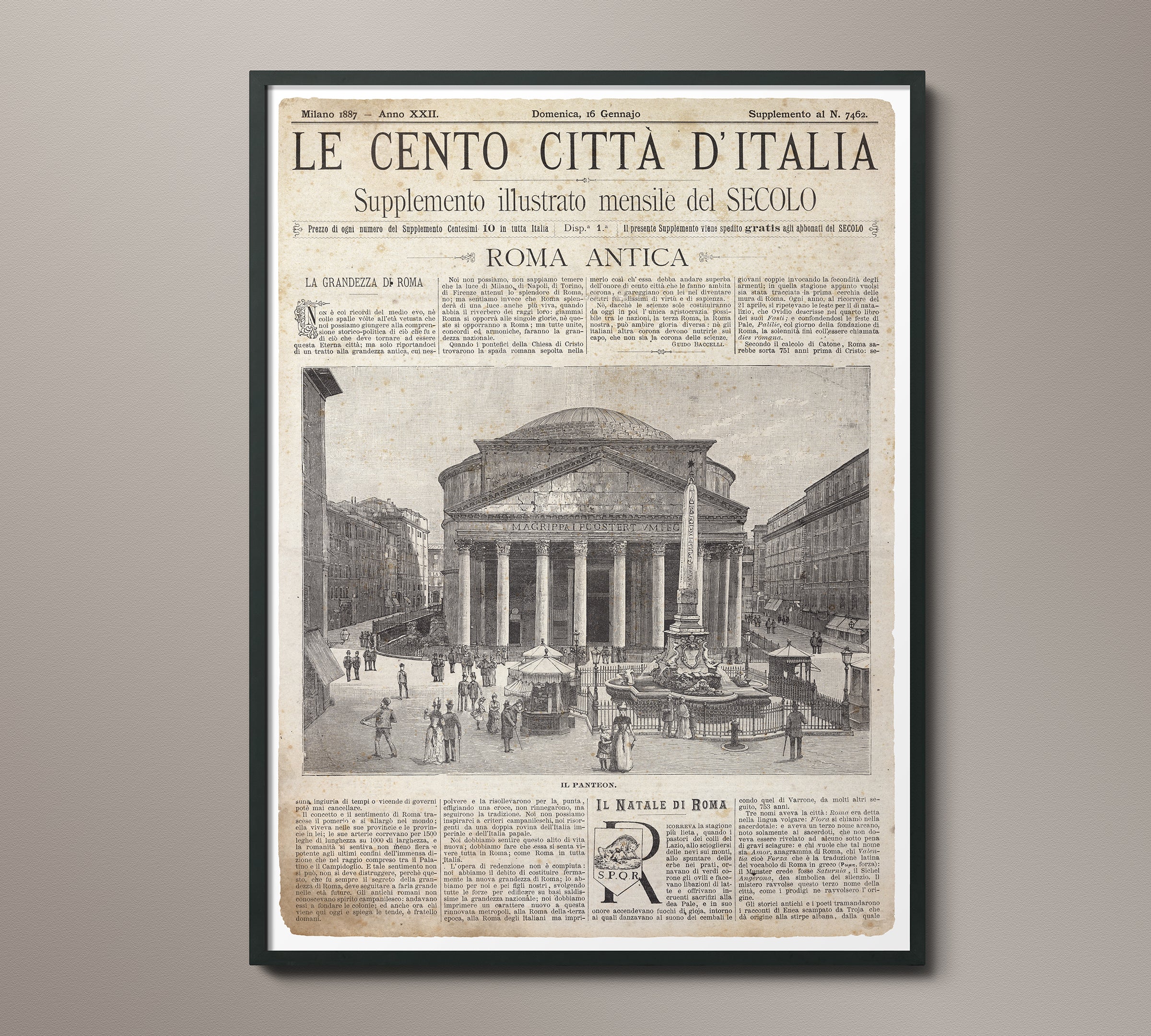 Newspaper In Rome Vintage Italian Newspaper - Roma Antica Full Cover 1 – Art Circa