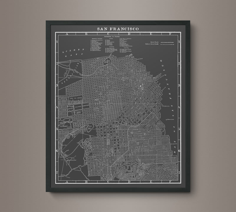 1900s Lithograph Map of San Francisco