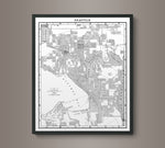 1900s Lithograph Map of Seattle