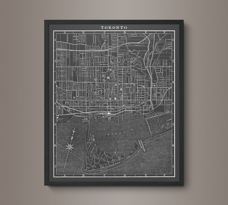 1900s Lithograph Map of Toronto