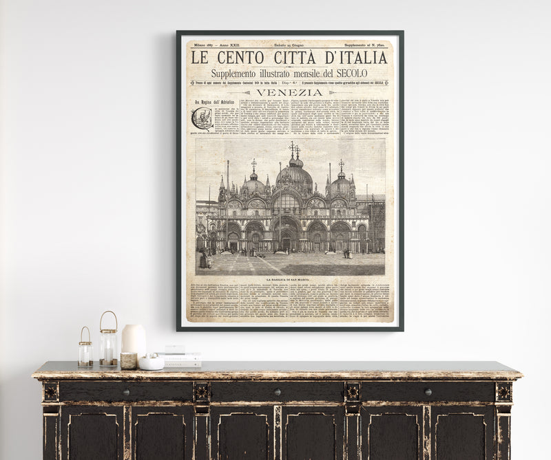 Vintage Italian Newspaper - Venezia Full Cover 1