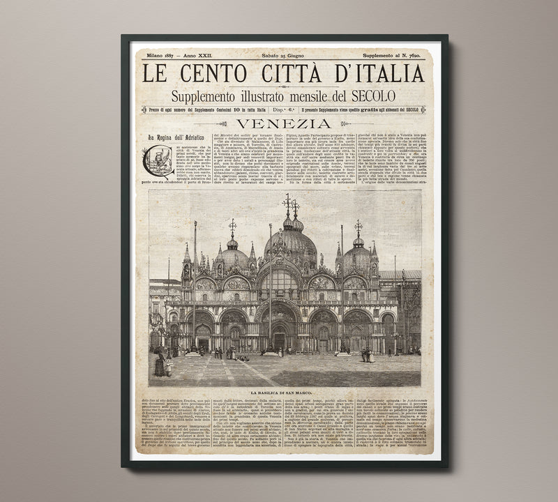 Vintage Italian Newspaper - Venezia Full Cover 1