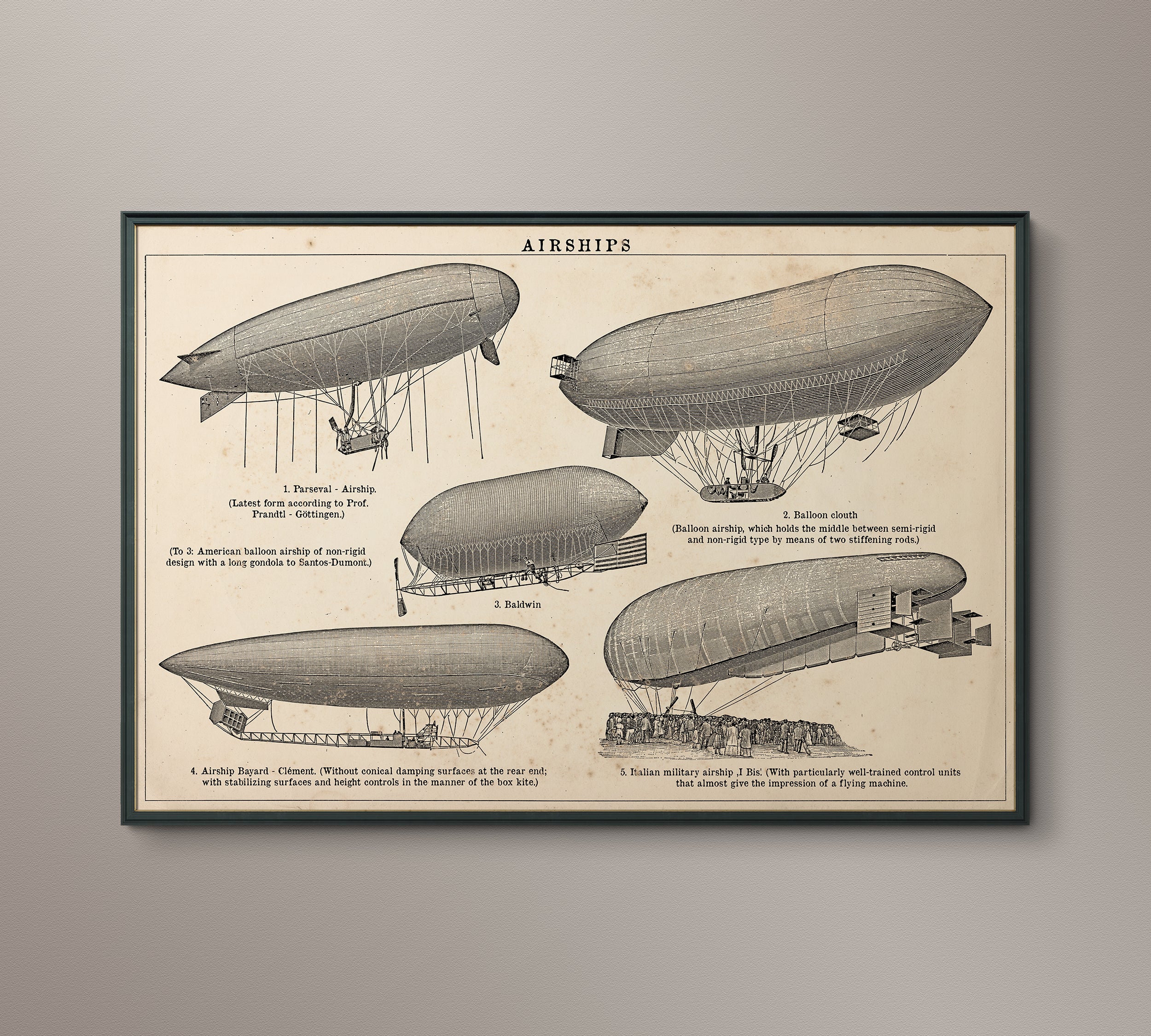 1910 Airships Diagram – Art Circa