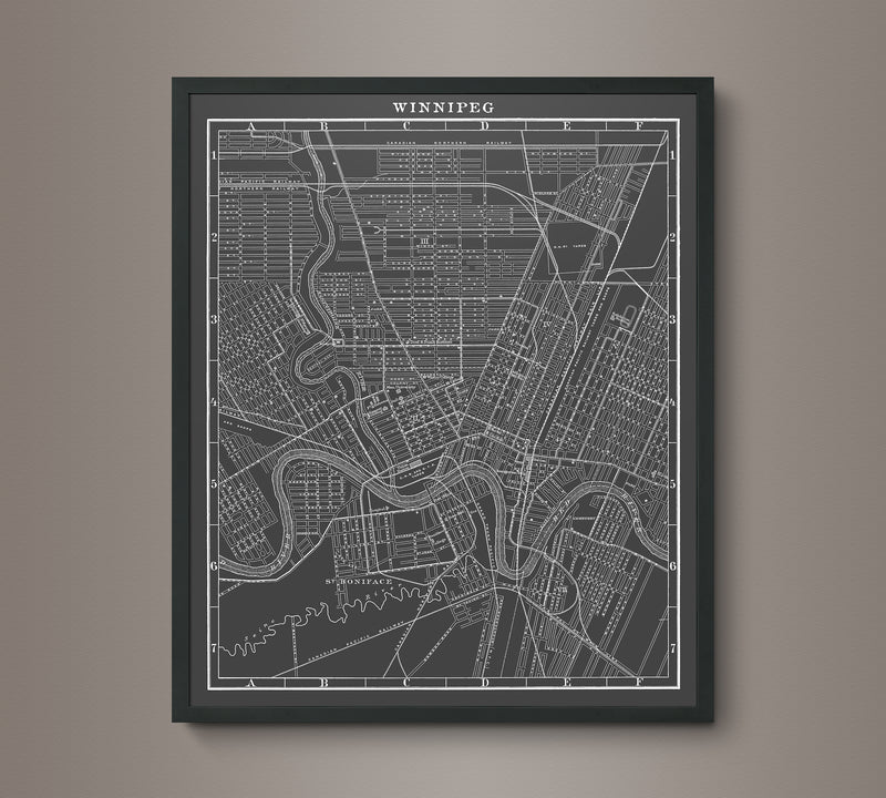 1900s Lithograph Map of Winnipeg