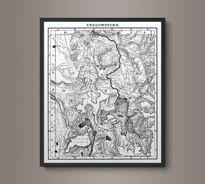 1900s Lithograph Map of Yellowstone